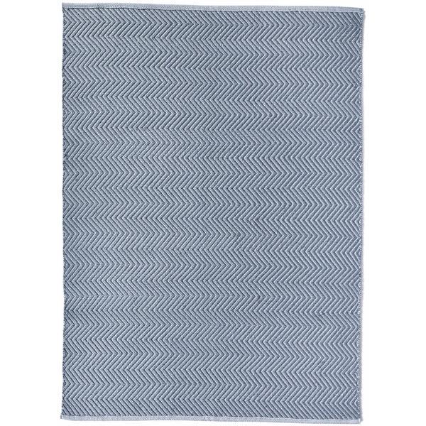 hug rug Herringbone Washable Rug Denim Blue