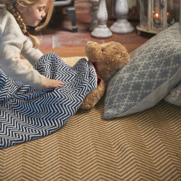 Hug Rug Herringbone Washable Rug Gold