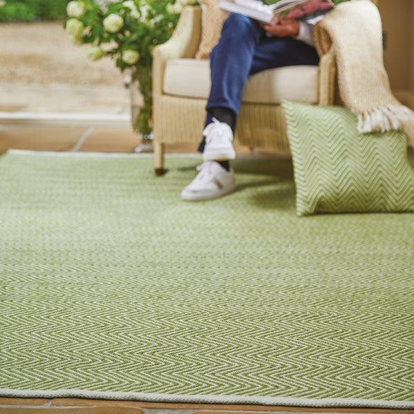 Hug Rug Herringbone Washable Rug Green