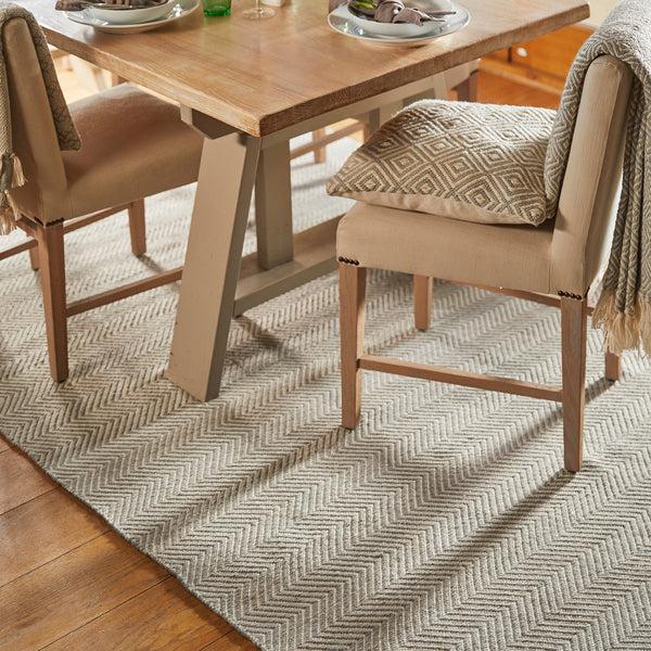 Hug Rug Herringbone Washable Rug Sky Grey