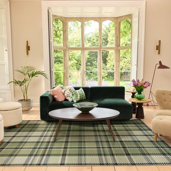 Hug Rug Isla Plaid Green Eco-Washable Rug