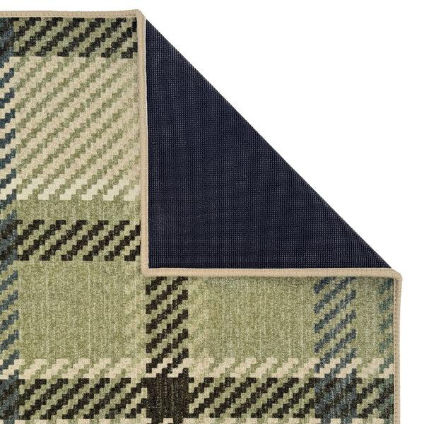 Hug Rug Isla Plaid Green Eco-Washable Rug