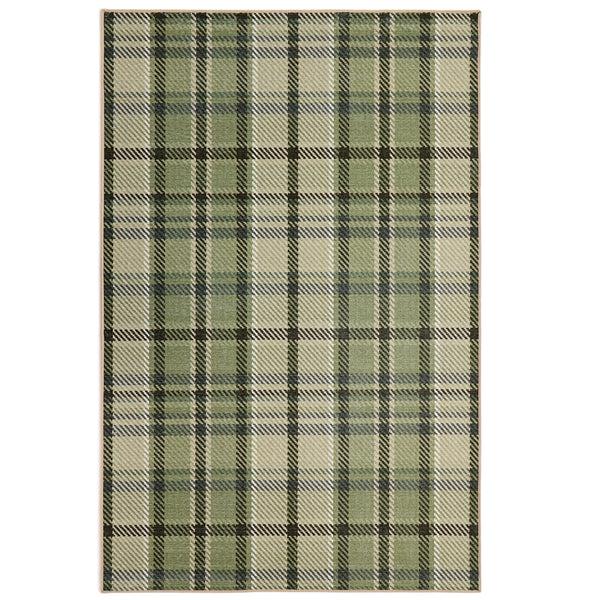 hug rug Isla Plaid Green Eco-Washable Rug