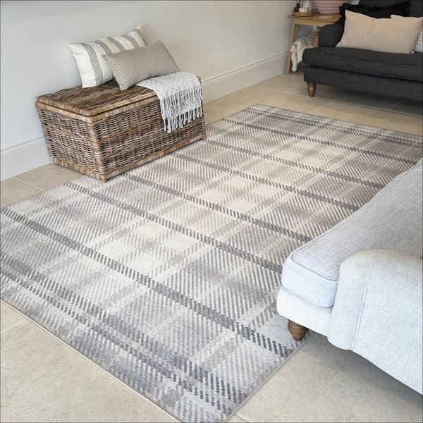 Hug Rug Isla Plaid Neutral Eco-Washable Rug