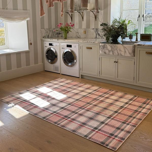 Hug Rug Isla Plaid Pink Eco-Washable Rug