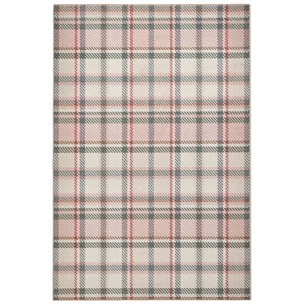hug rug Isla Plaid Pink Eco-Washable Rug