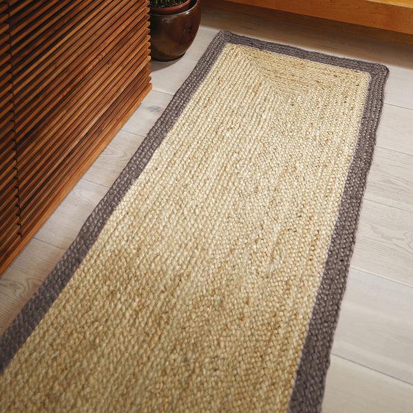 Hug Rug Jute Border Rug Grey