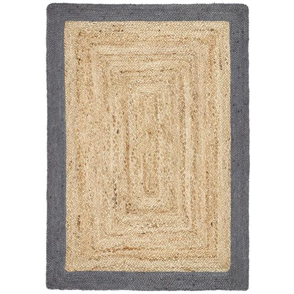 hug rug Jute Border Rug Grey