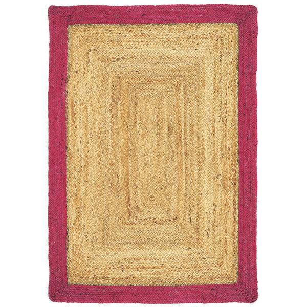 hug rug Jute Border Rug Raspberry