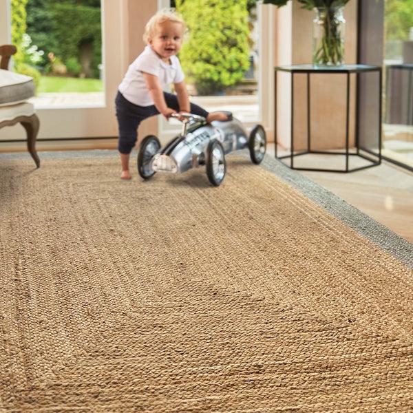 Hug Rug Jute Border Rug Sage Green