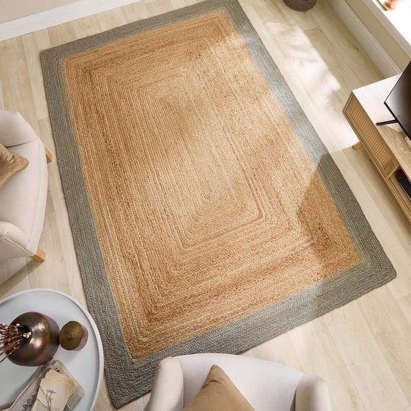 Hug Rug Jute Border Rug Sage Green