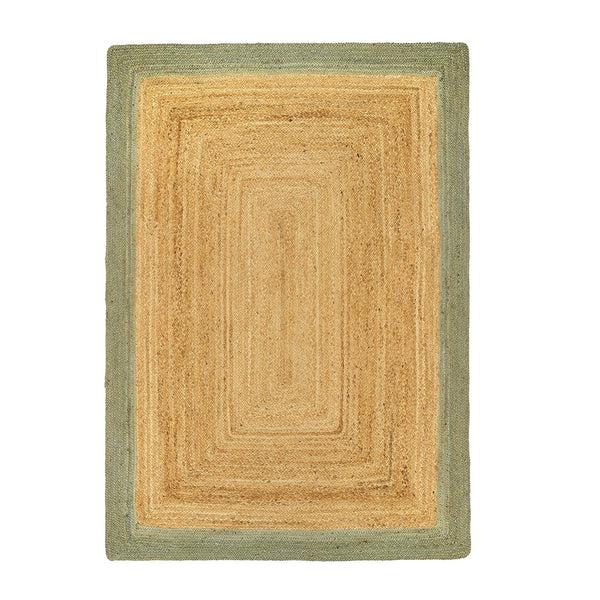 hug rug Jute Border Rug Sage Green