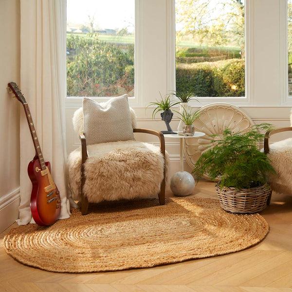 Hug Rug Jute Extra Rug Plain Oval