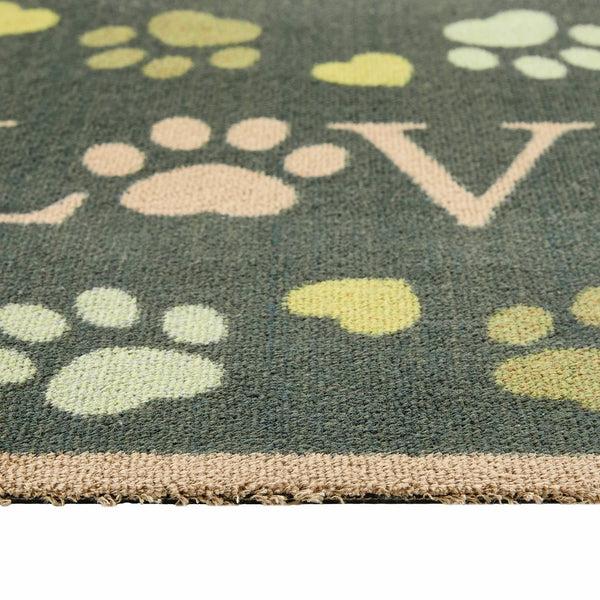 Hug Rug Love Paws Green Washable Doormat
