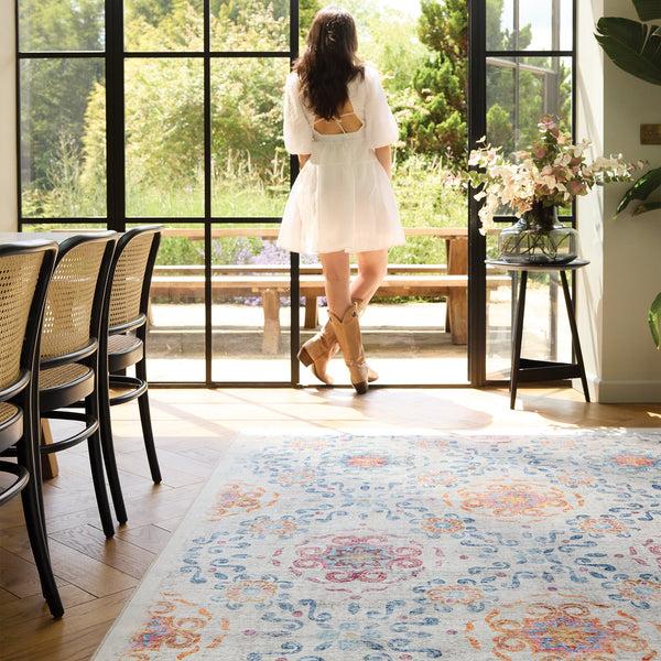 Hug Rug Modern Damask Eco-Washable Rug