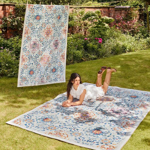 Hug Rug Modern Damask Eco-Washable Rug