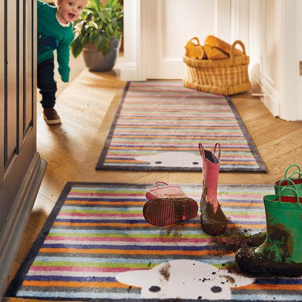 Hug Rug Peep Stripe Herdy Washable Doormat