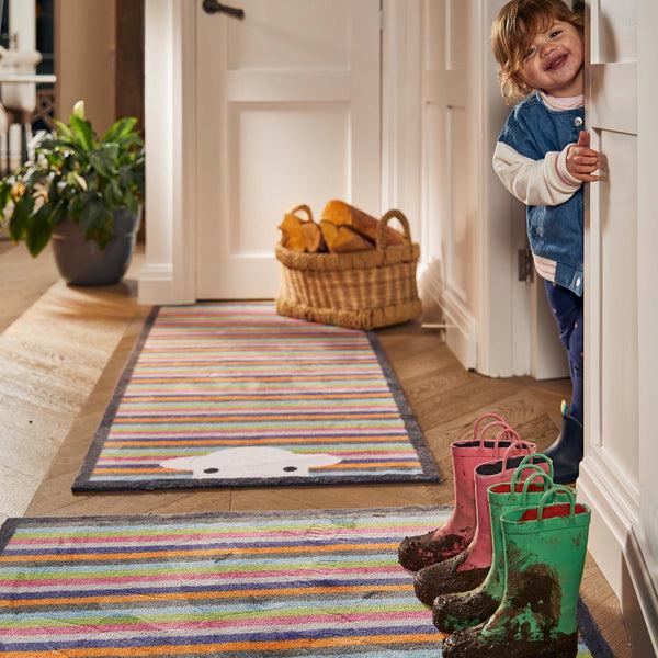 Hug Rug Peep Stripe Herdy Washable Doormat
