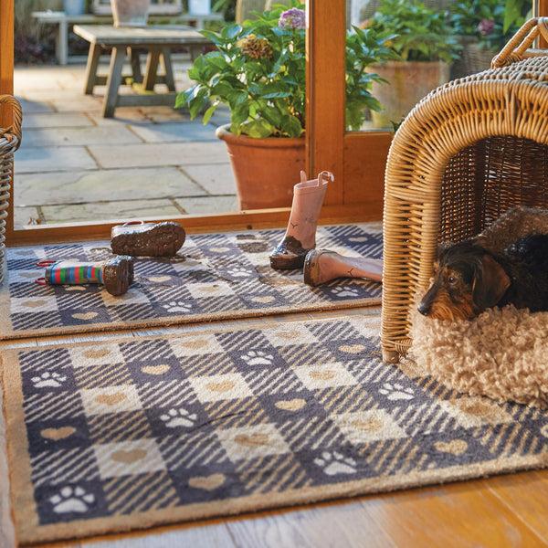 Hug Rug Pet Check 1 Beige Washable Doormat