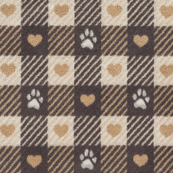 Hug Rug Pet Check 1 Beige Washable Doormat