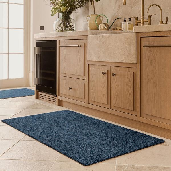 Hug Rug Plain Fleck - Indigo Washable Doormat