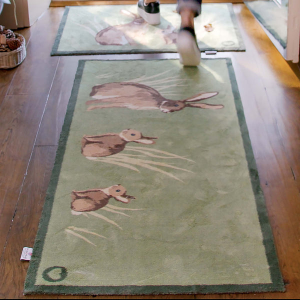 Hug Rug Rabbit 1 Green Washable Doormat