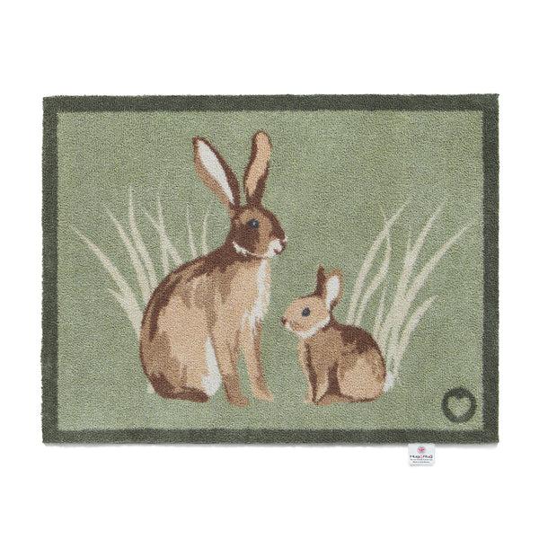 hug rug Rabbit 1 Green Washable Doormat