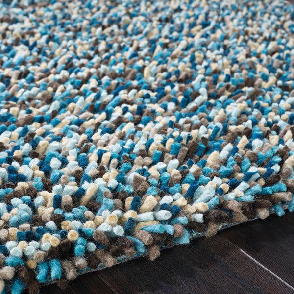 Hug Rug Rocks Shaggy Wool Rug Blue