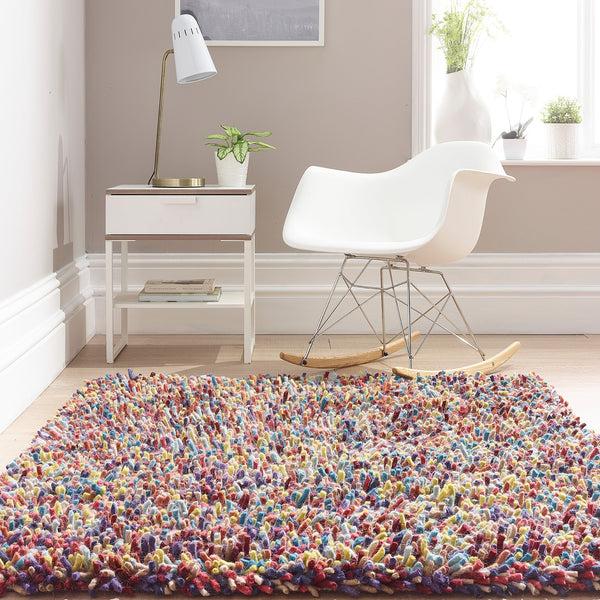 Hug Rug Rocks Shaggy Wool Rug Multi