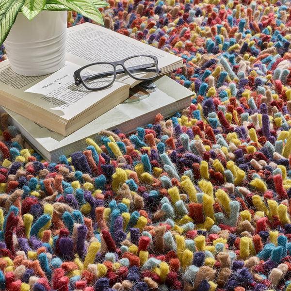 Hug Rug Rocks Shaggy Wool Rug Multi