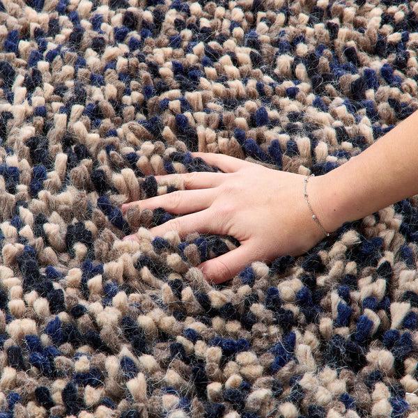 Hug Rug Rocks Shaggy Wool Rug Navy