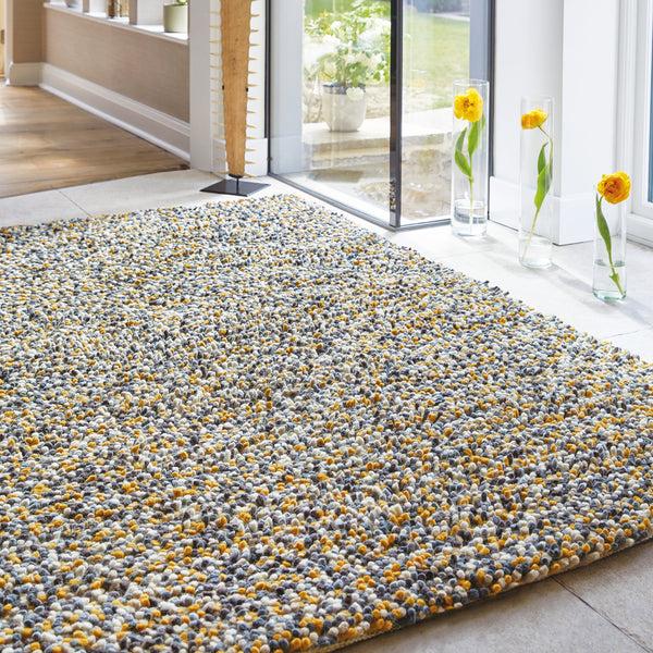 Hug Rug Rocks Shaggy Wool Rug Ochre