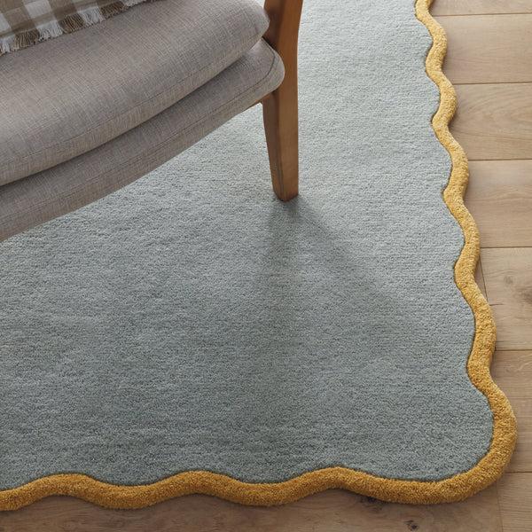 Hug Rug Scalloped Elsie Rug Duck Egg/Ochre