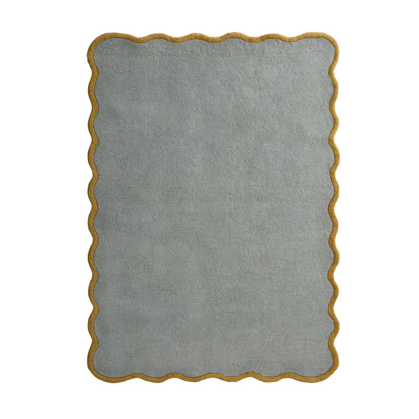 hug rug Scalloped Elsie Rug Duck Egg/Ochre