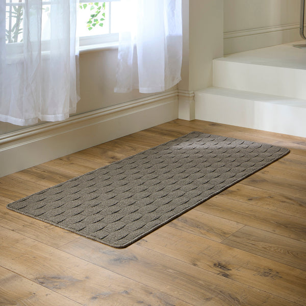 Hug Rug Sculptured Washable Basketweave Rug Mink