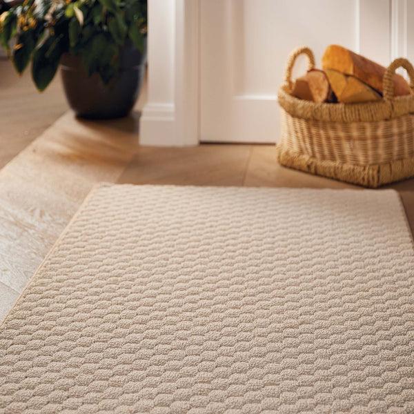 Hug Rug Sculptured Washable Honeycomb Rug Ivory