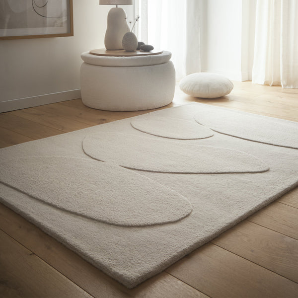 Hug Rug Sculptured Wool Rug Pebble Oatmeal