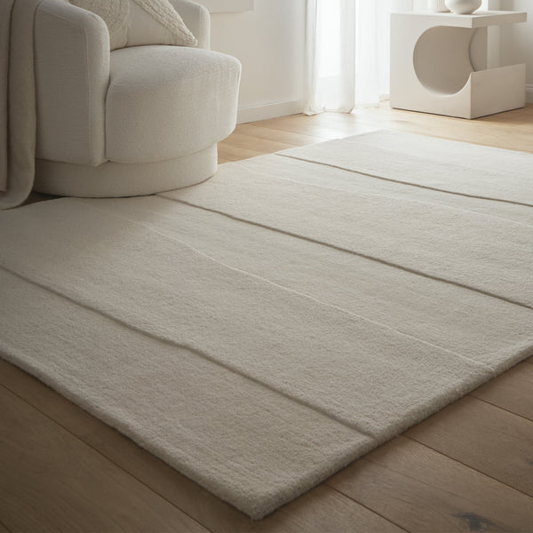 Hug Rug Sculptured Wool Rug Rock Cream