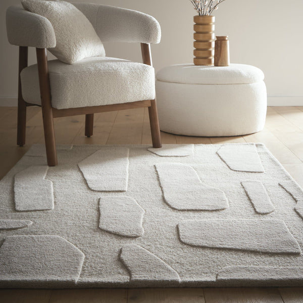 Hug Rug Sculptured Wool Rug Stone Oatmeal