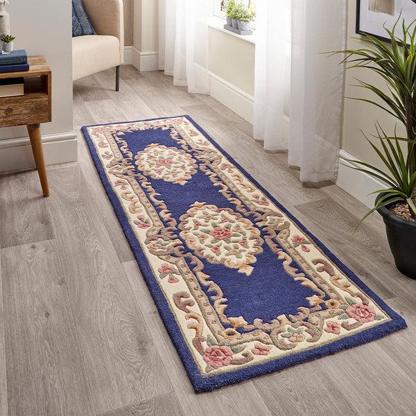 Hug Rug Shensi Aubusson Rug In Navy Blue