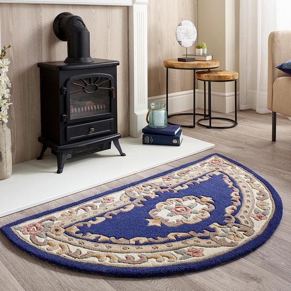 Hug Rug Shensi Aubusson Rug In Navy Blue