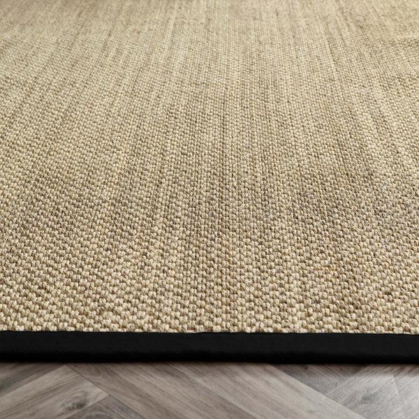 Hug Rug Sisal Light Beige With Black Border Rug