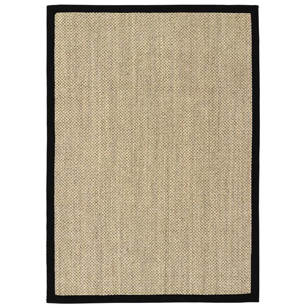 hug rug Sisal Light Beige with Black Border Rug