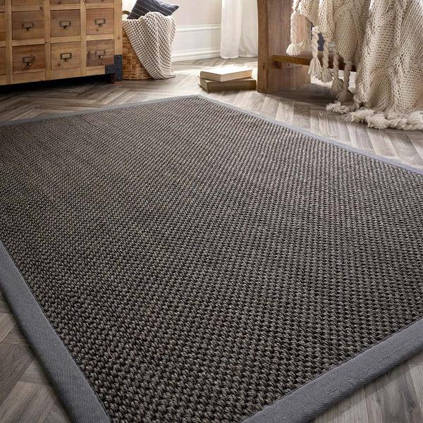 Hug Rug Sisal Rug Grey With Dark Grey Border