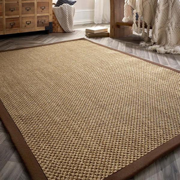 Hug Rug Sisal Rug Natural With Dark Brown Border