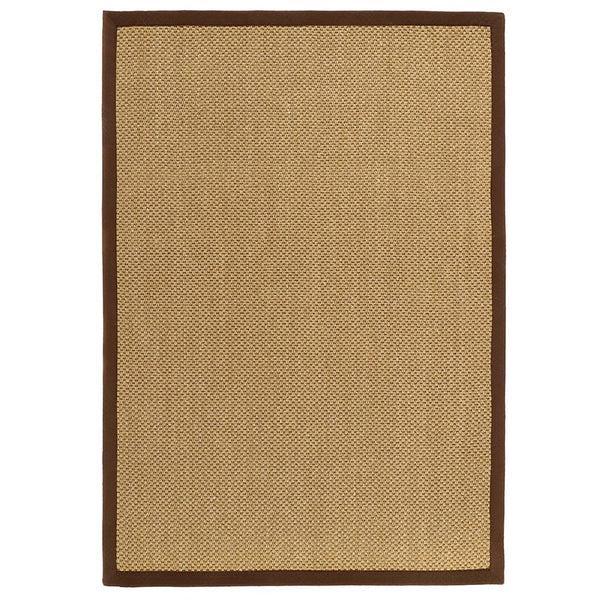 hug rug Sisal Rug Natural with Dark Brown Border
