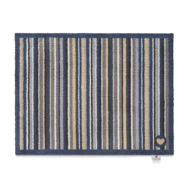 hug rug Stripe 88 Blue/Grey Washable Doormat