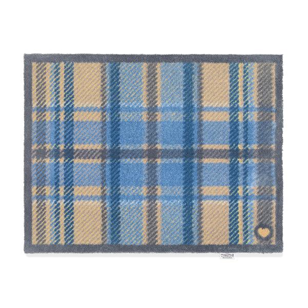 hug rug Tartan Blue Washable Doormat
