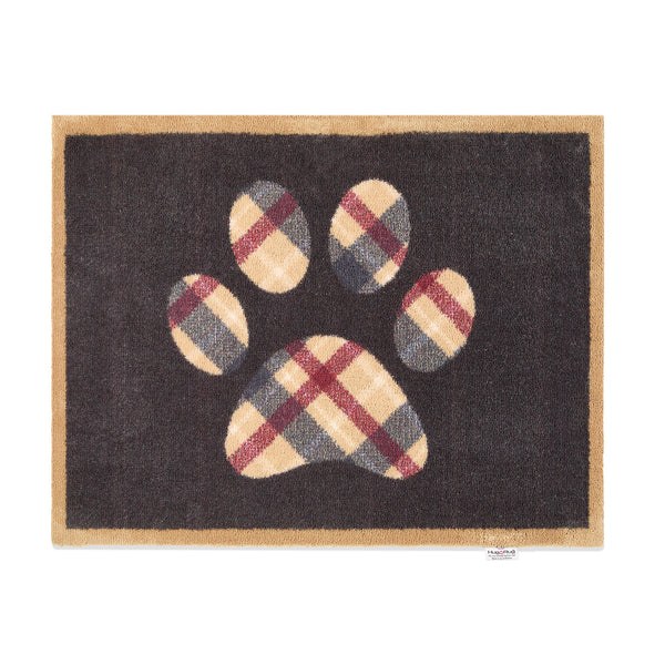 hug rug Tartan Paw Navy Washable Doormat