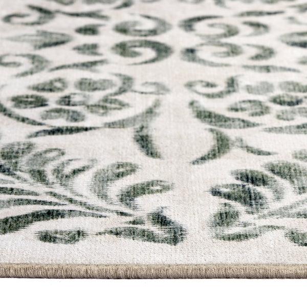 Hug Rug Vintage Scroll Green Eco-Washable Rug